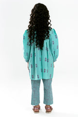 Sea Green Printed Girls 2PC