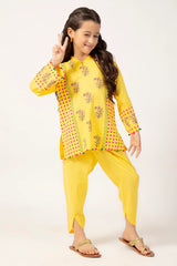 Yellow Printed Girls 2PC