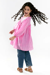 Pink Stylised Girls Kurti