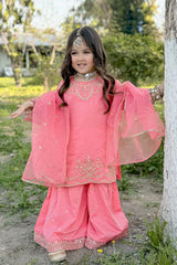 Embroidered Jacquard Coral Girls 3PC