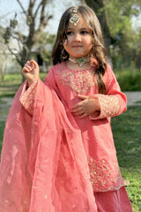 Embroidered Jacquard Coral Girls 3PC