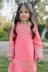 Embroidered Jacquard Coral Girls 3PC