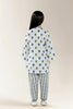 Printed Cambric White Girls 2PC