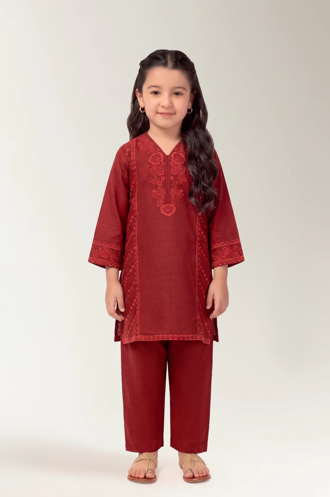 Dyed Embroidered Girls 2PC