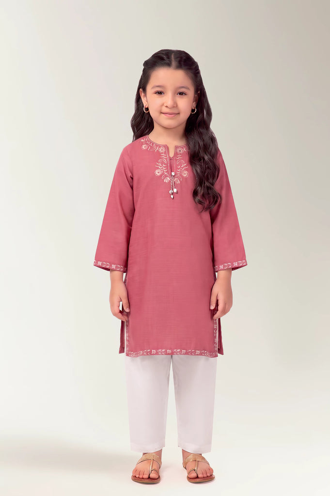 Dyed Embroidered Girls Shirt