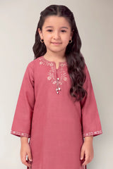 Dyed Embroidered Girls Shirt