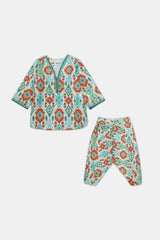 Printed Khaddar-Cream Infant 2PC