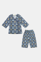 Printed Khaddar-Blue Infant 2PC