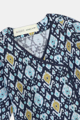 Printed Khaddar-Blue Infant 2PC