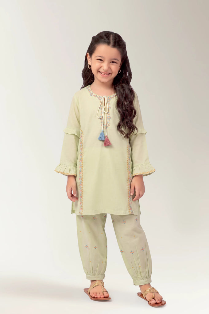 Dyed Embroidered Girls 2PC