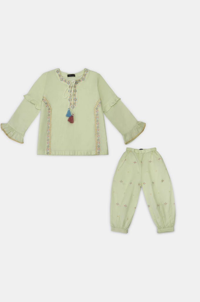 Dyed Embroidered Girls 2PC