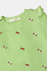 Dyed Embroidered Infant 2PC