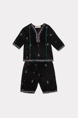 Black Embroidered Infant 2PC