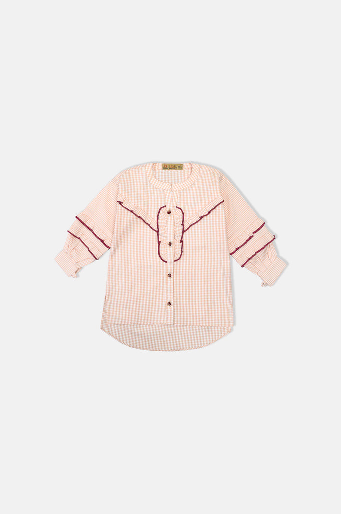 Printed Peach Girls Kurti