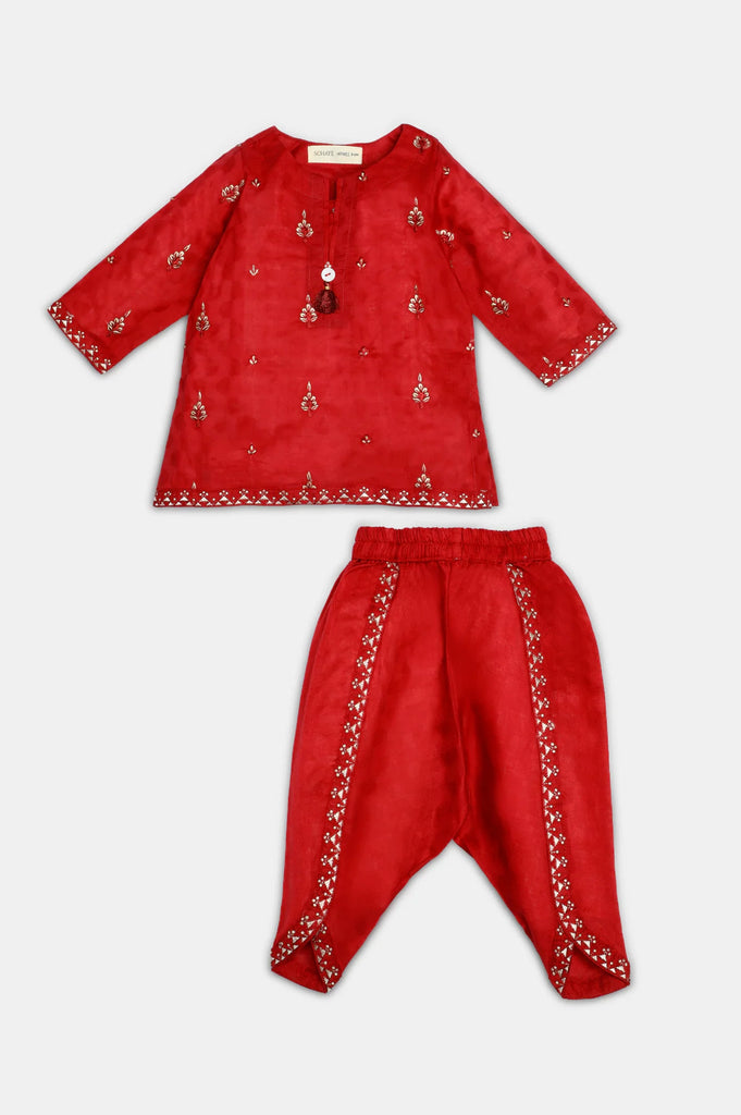 Red Embroidered Infant 2PC