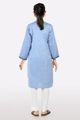 Blue Embroidered Girls Kurti