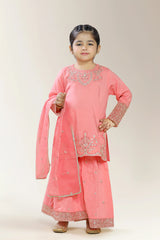 Embroidered Jacquard Coral Girls 3PC