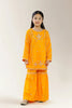 Embroidered Jacquard Yellow Girls 2PC