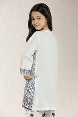 Embroidered Cotton White Girls 2PC