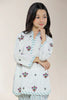 Embroidered Cotton Blue White 2PC