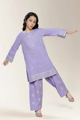 Embroidered Lilac Girls 2PC