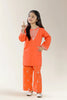 Embroidered Cambric Coral Girls 2PC
