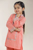 Embroidered Cambric Peach Girls 2PC