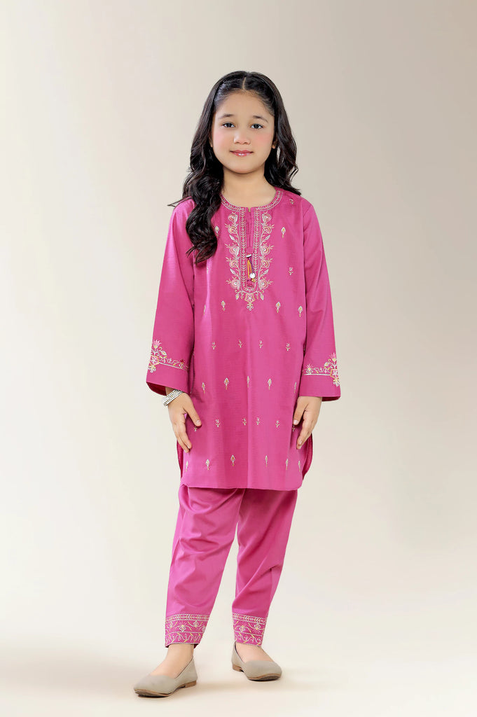 Embroidered Mauve Girls 2PC