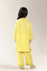 Embroidered Cambric Yellow Girls 2PC