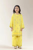 Embroidered Cambric Yellow Girls 2PC