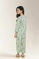 Printed Cotton Olive Girls 2PC