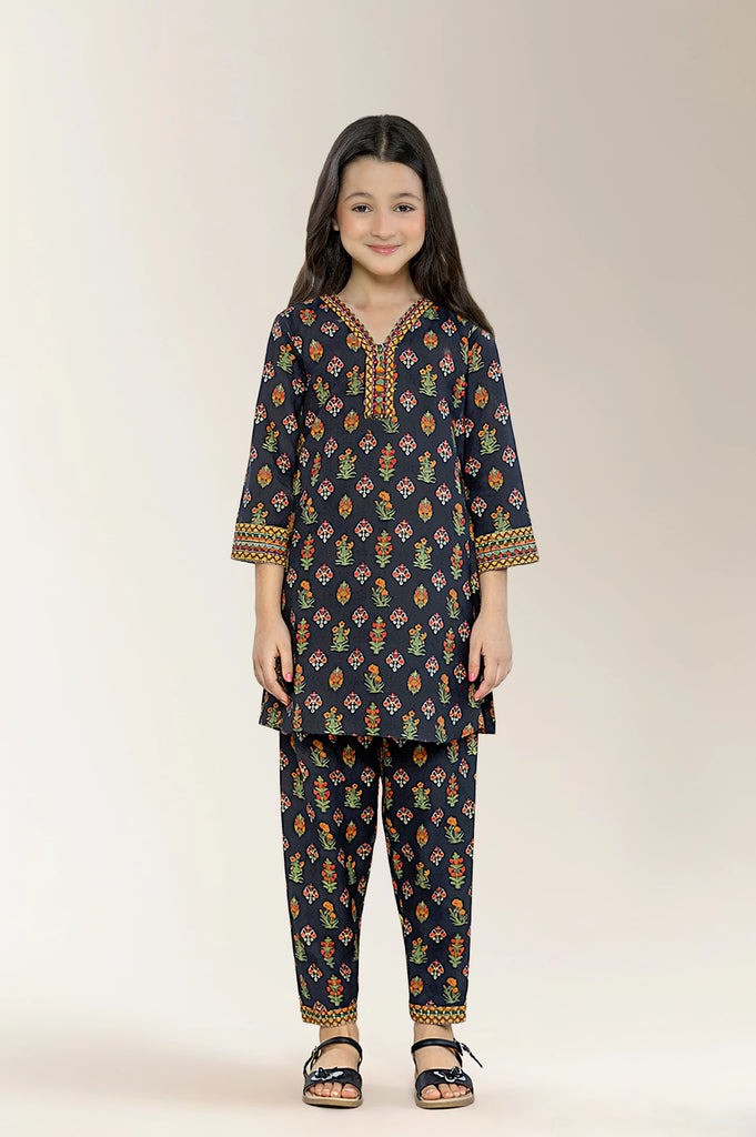 Printed Cotton Dobby Black Girls 2PC