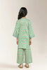 Printed Cotton Dobby Green Girls 2PC
