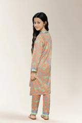 Printed Peach Girls 2PC