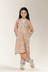 Printed Peach Girls 2PC