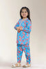 Printed Cambric Blue Girls 2PC