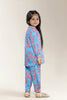 Printed Cambric Blue Girls 2PC