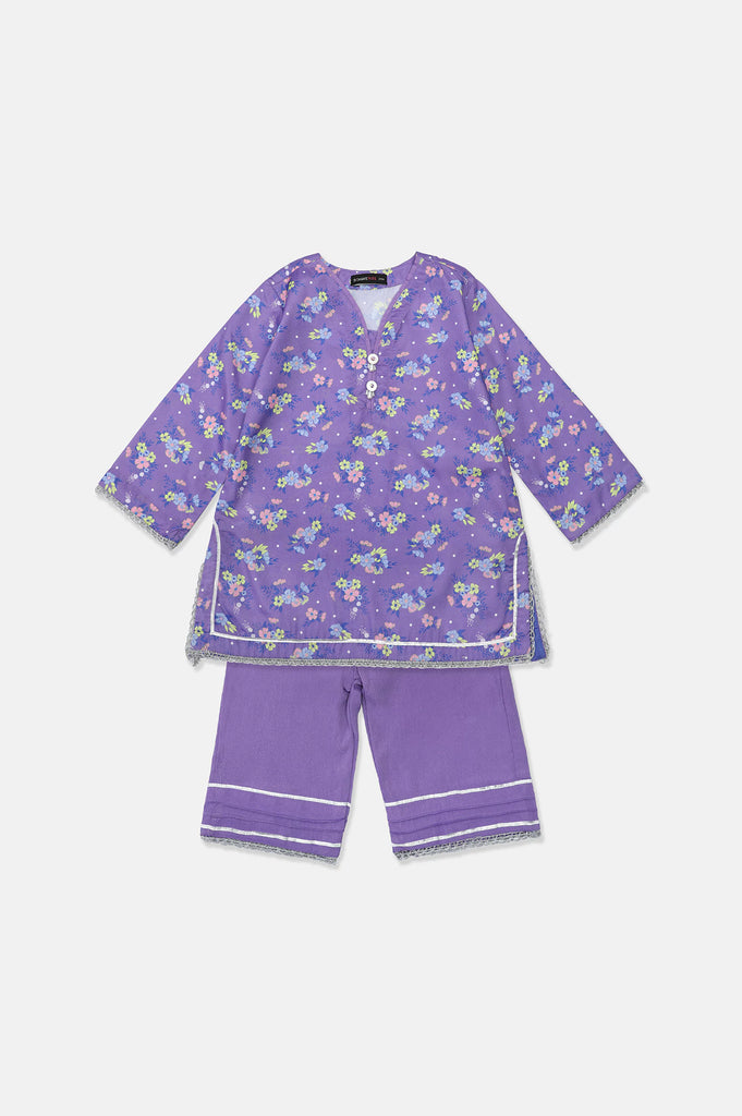 Printed Purple Girls 2PC