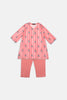 Printed Peach Girls 2PC