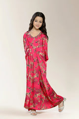 Printed Fushia Girls Kurti