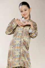 Printed Beige Girls 2PC