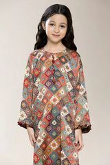 Printed Olive Girls 2PC