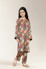 Printed Olive Girls 2PC