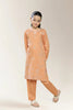 Embroidered Peach Girls 2PC