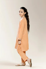 Embroidered Peach Girls 2PC
