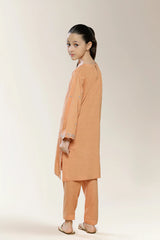 Embroidered Peach Girls 2PC