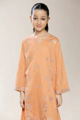 Embroidered Peach Girls 2PC
