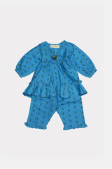 Cyan Blue Stylised Infant 2PC