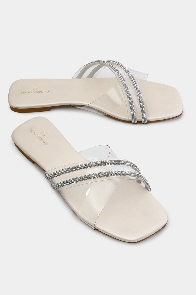 Off White Ladies Casual Slippers From Diners