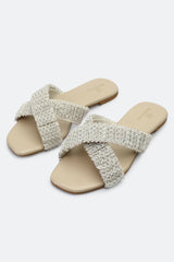 Cream Ladies Casual Slippers